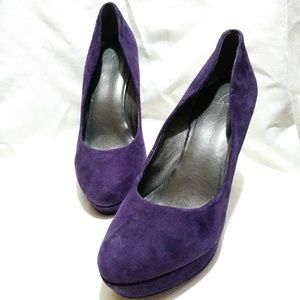 Jessica Simpson Purple Suede like Platform Heels